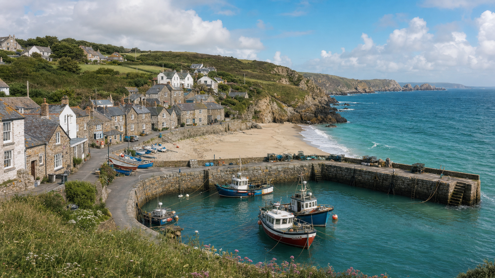 Fishing harbour and cove at Pendreath Cove