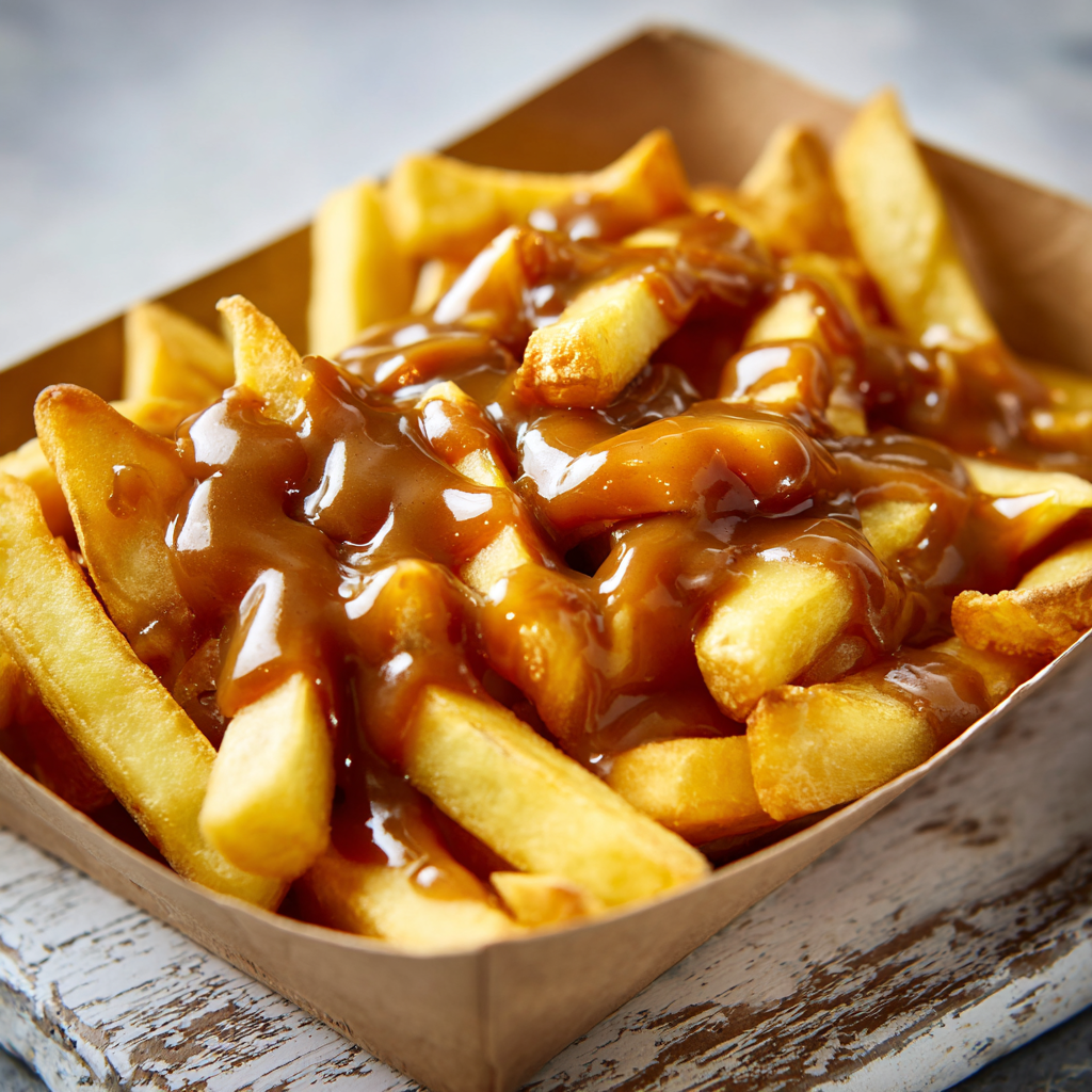 Chips Drowned in Curry Sauce