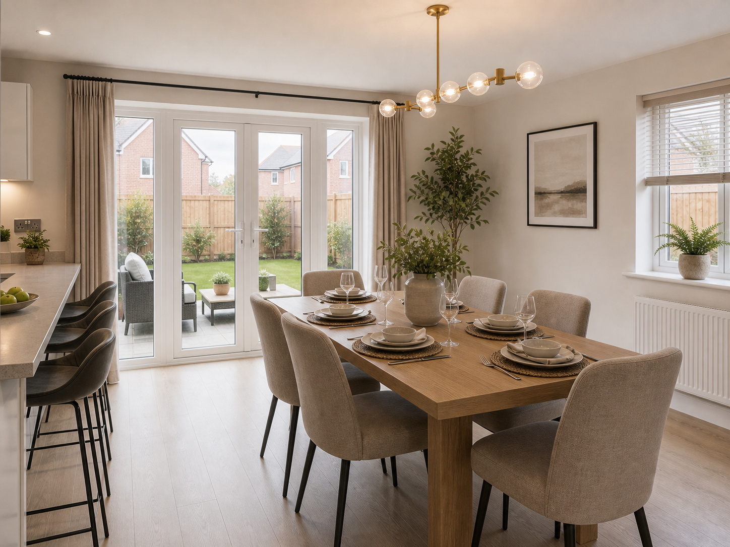 Dining area in the detached home on Bunting Crescent