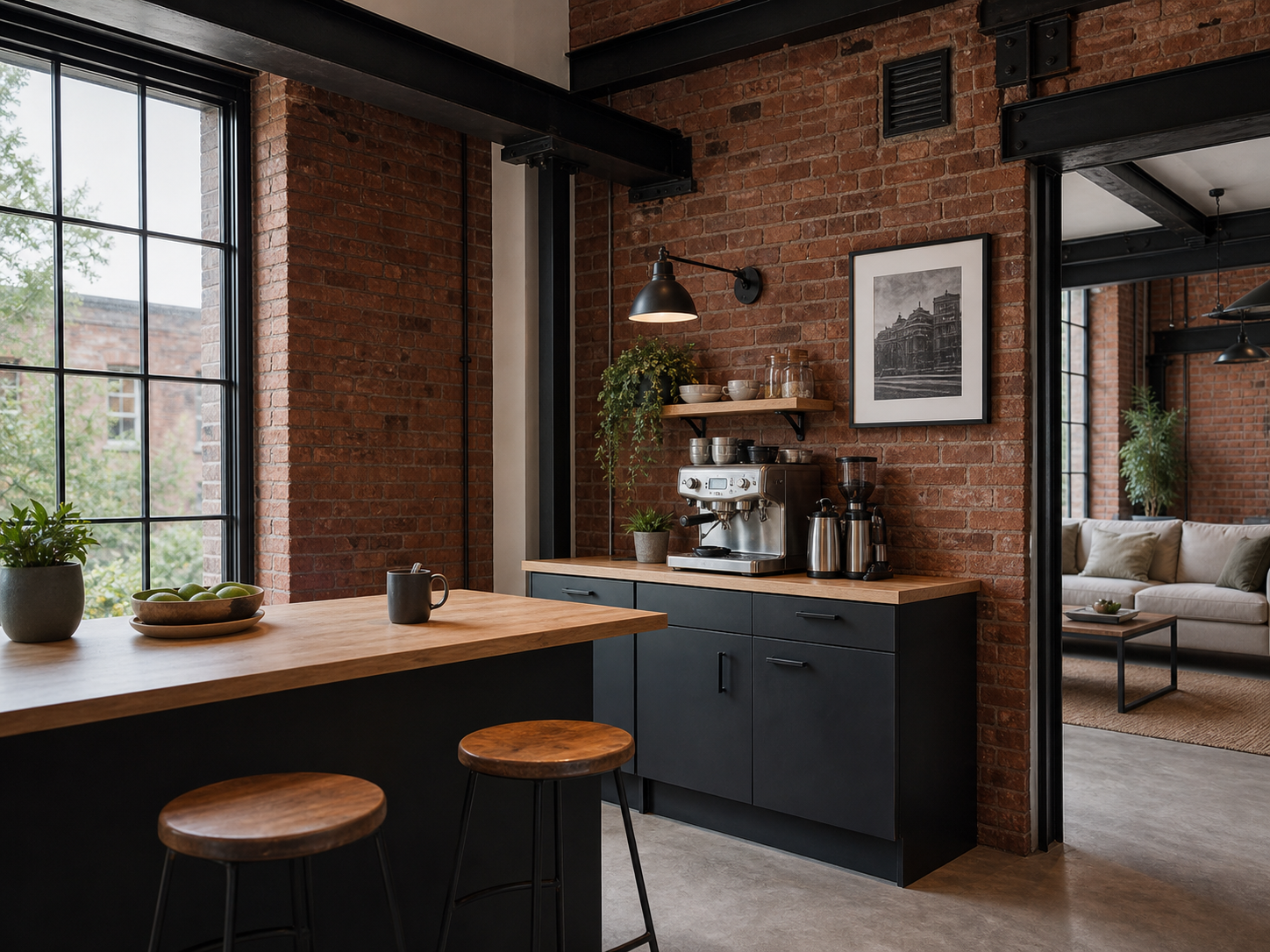 Kitchen corner in The Old Custard Works apartment