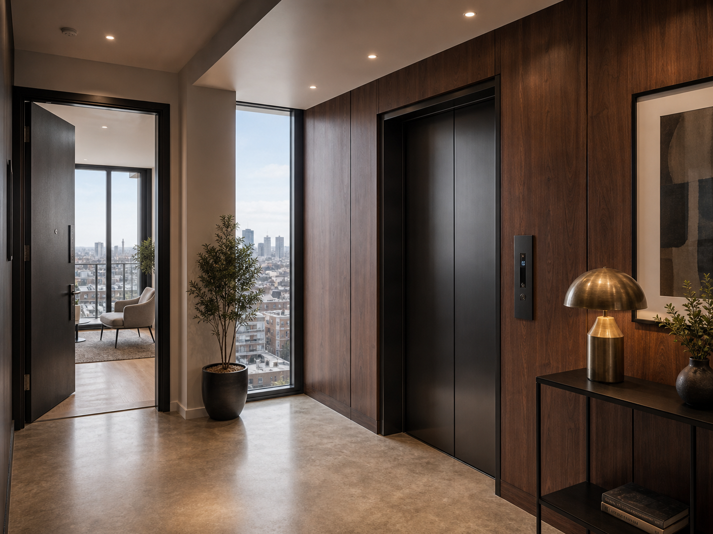 Private lift lobby at Gasholder Point penthouse