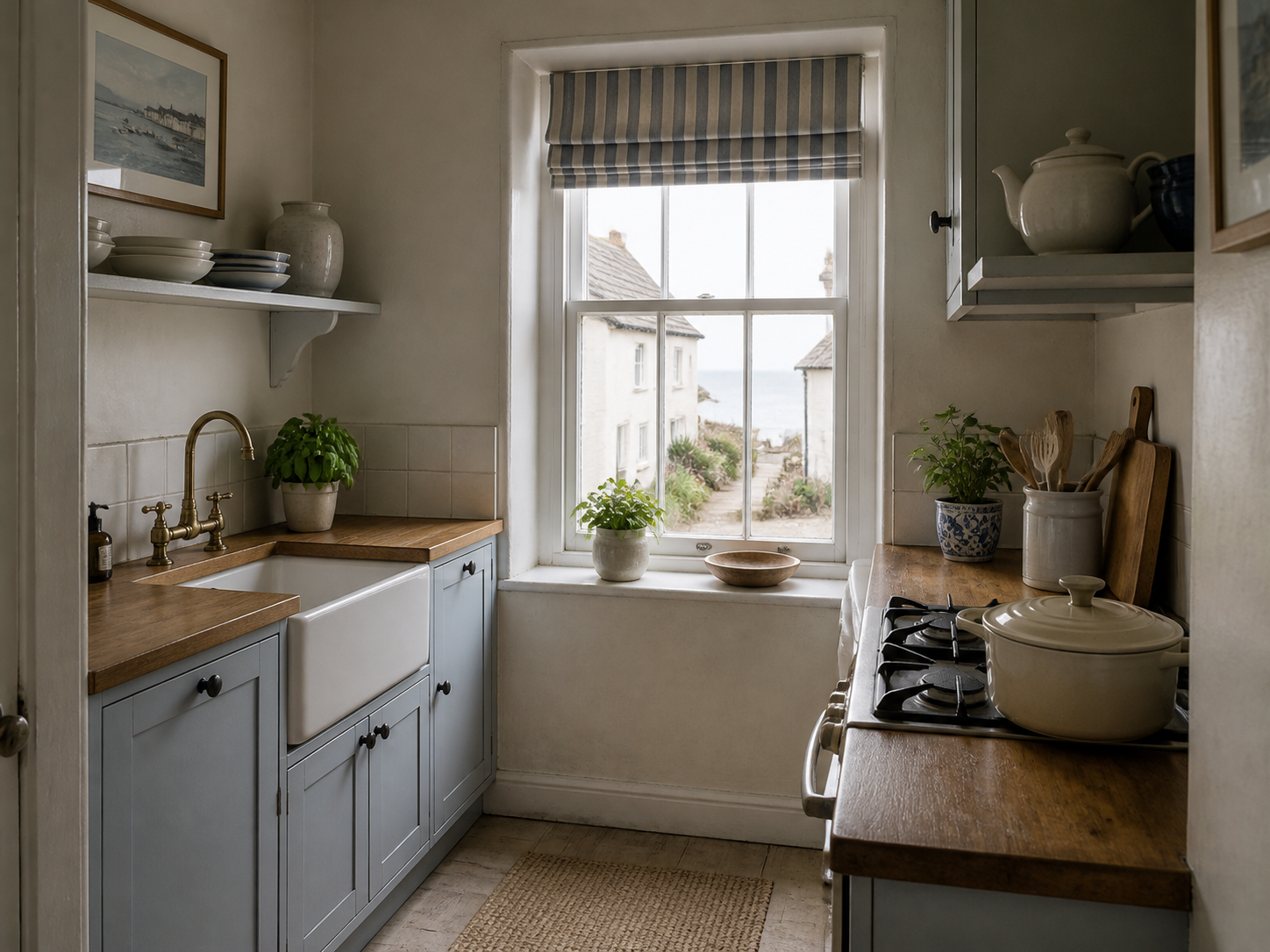 Small kitchen in the Herring Lane seaside cottage
